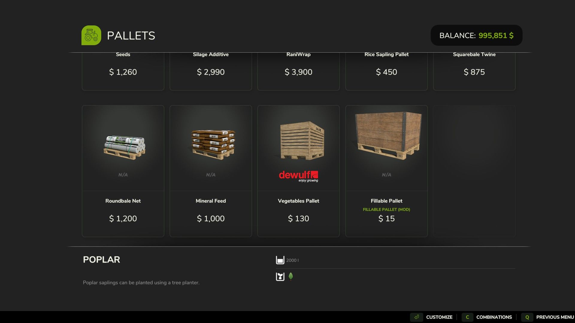 Invulbare pallets