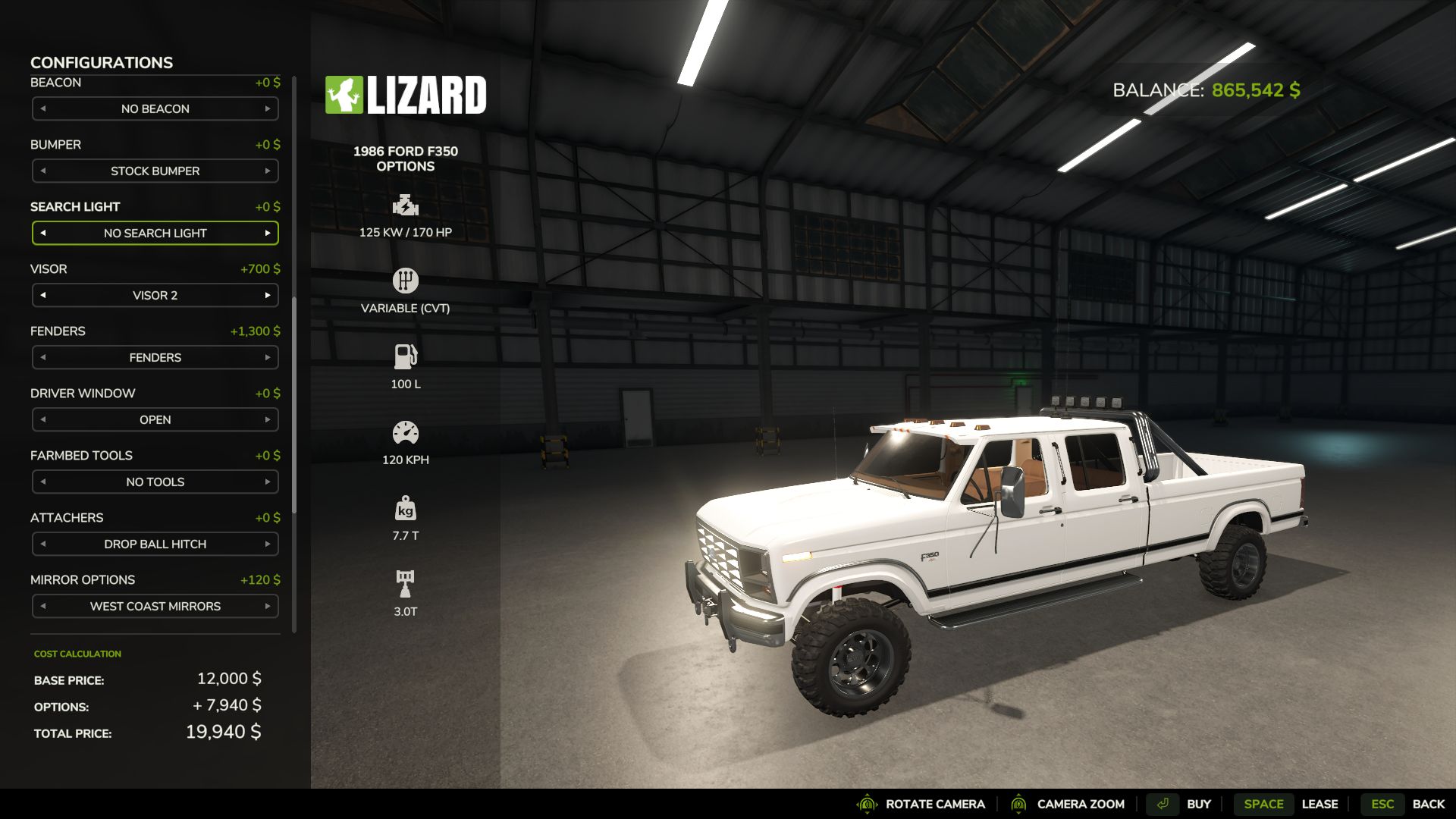 Ford 1986 F350 Options