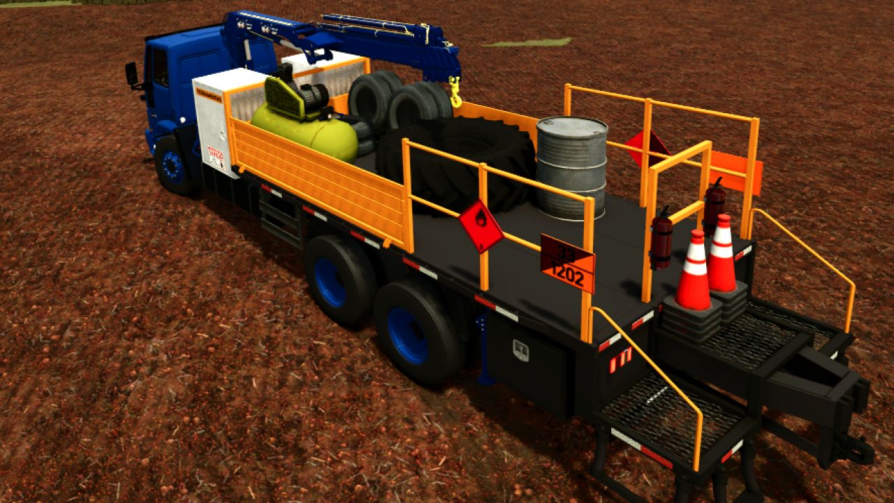 Ford Cargo Truck mit Knuckle-Boom-Kran (Reifenservice)