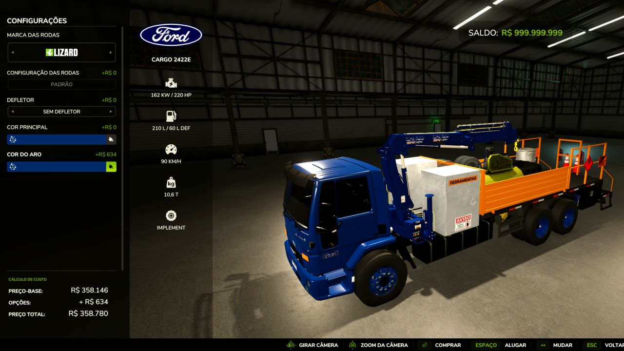Ford Cargo Truck mit Knuckle-Boom-Kran (Reifenservice)