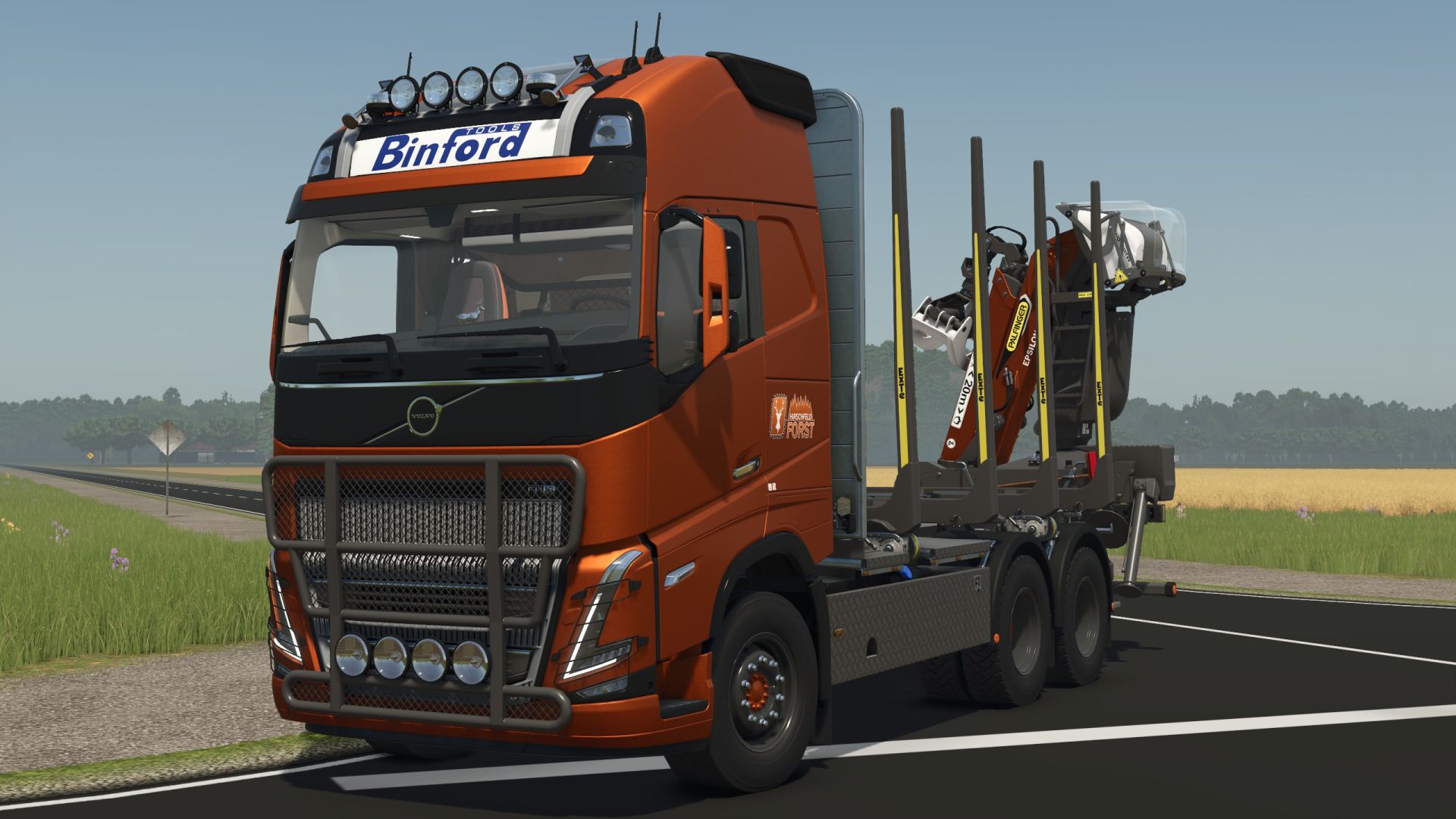 Camion forestier avec grue de chargement