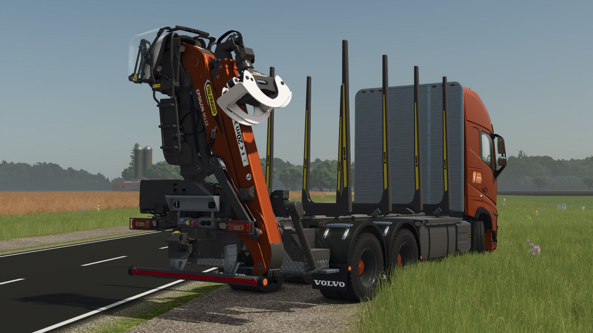 Forest truck with loading crane