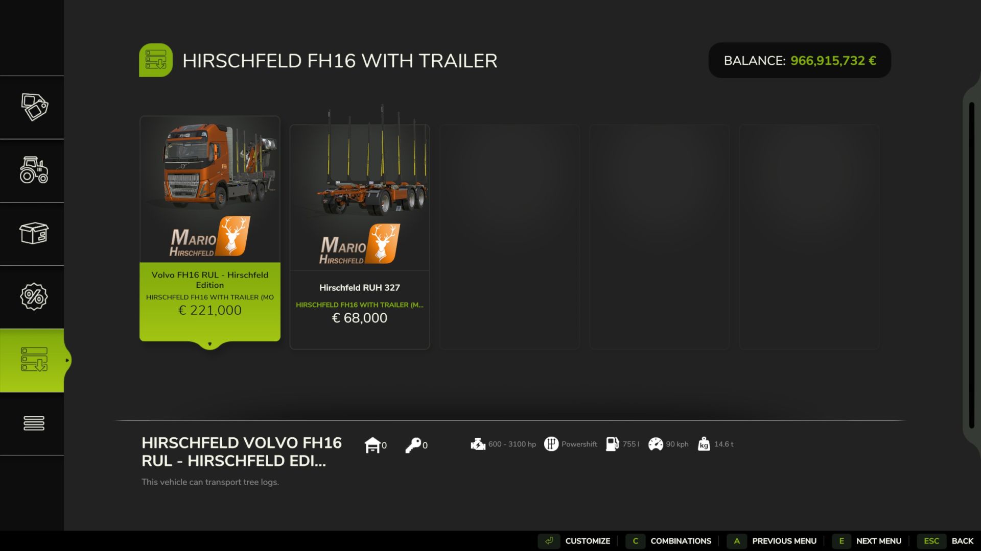 Forestry truck with loading crane
