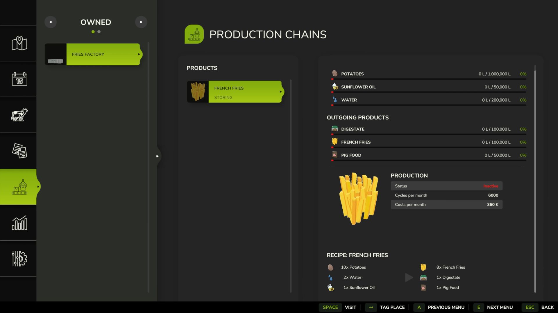 French fries factory