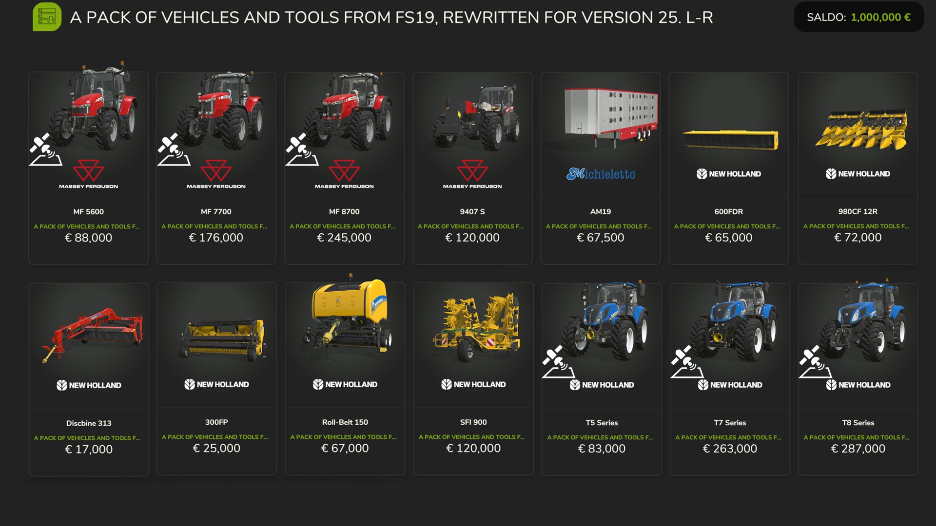 FS19 Pojazdy i narzędzia (L-R)