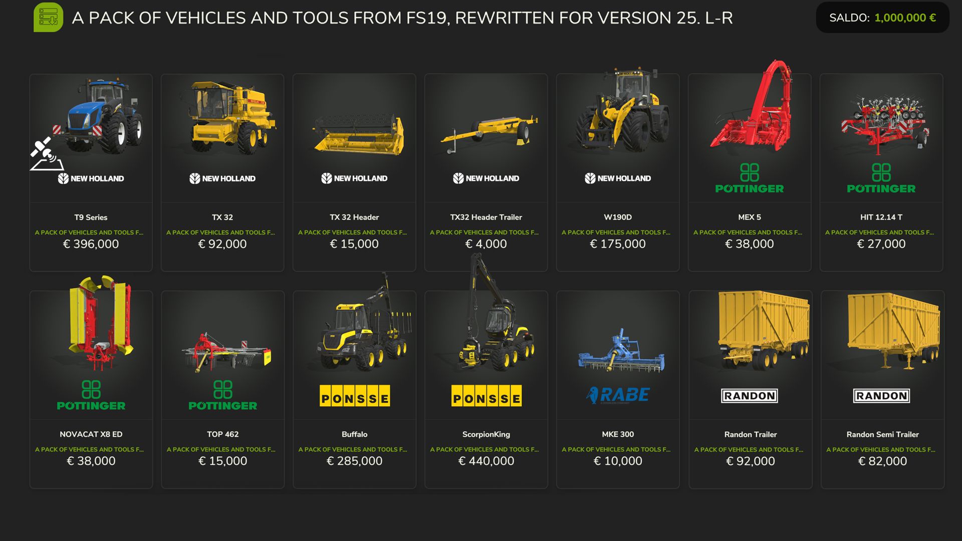 FS19 Pojazdy i narzędzia (L-R)