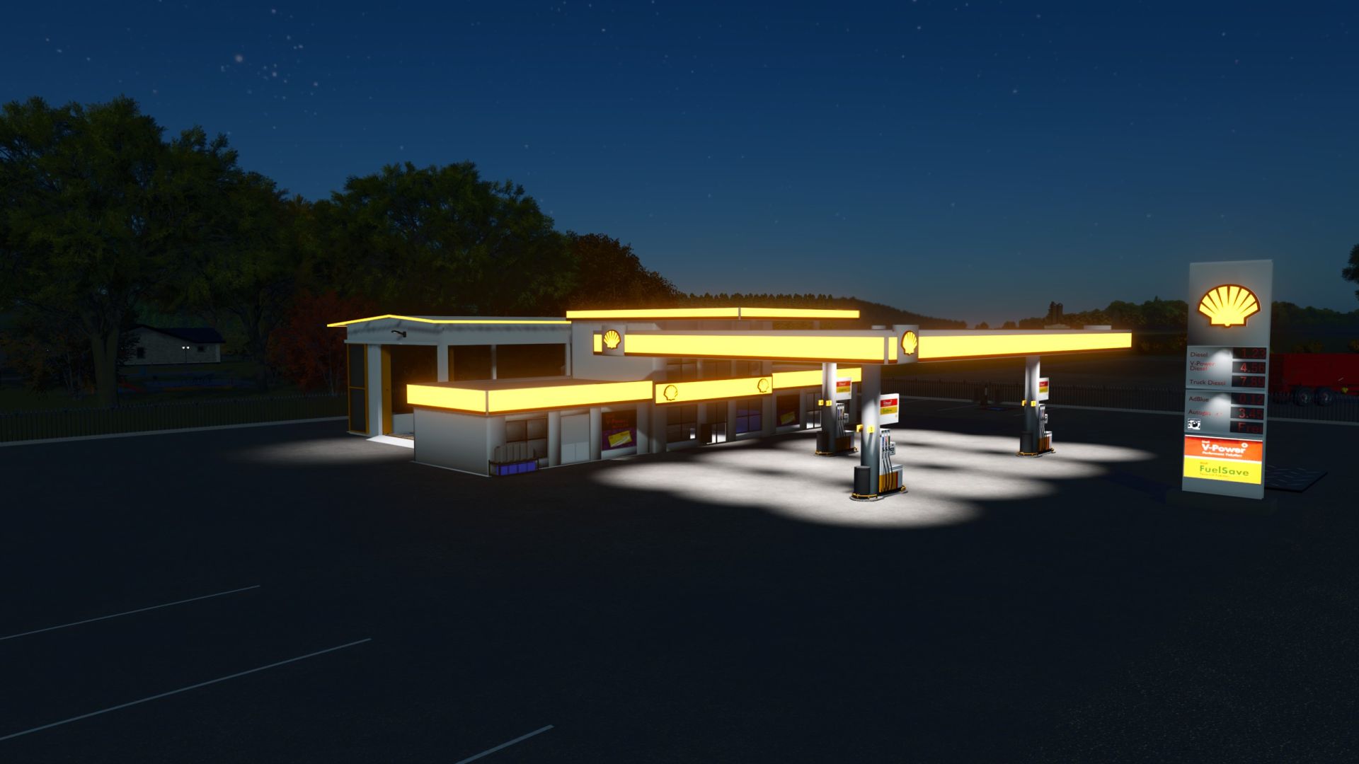 Station-service avec lave-auto