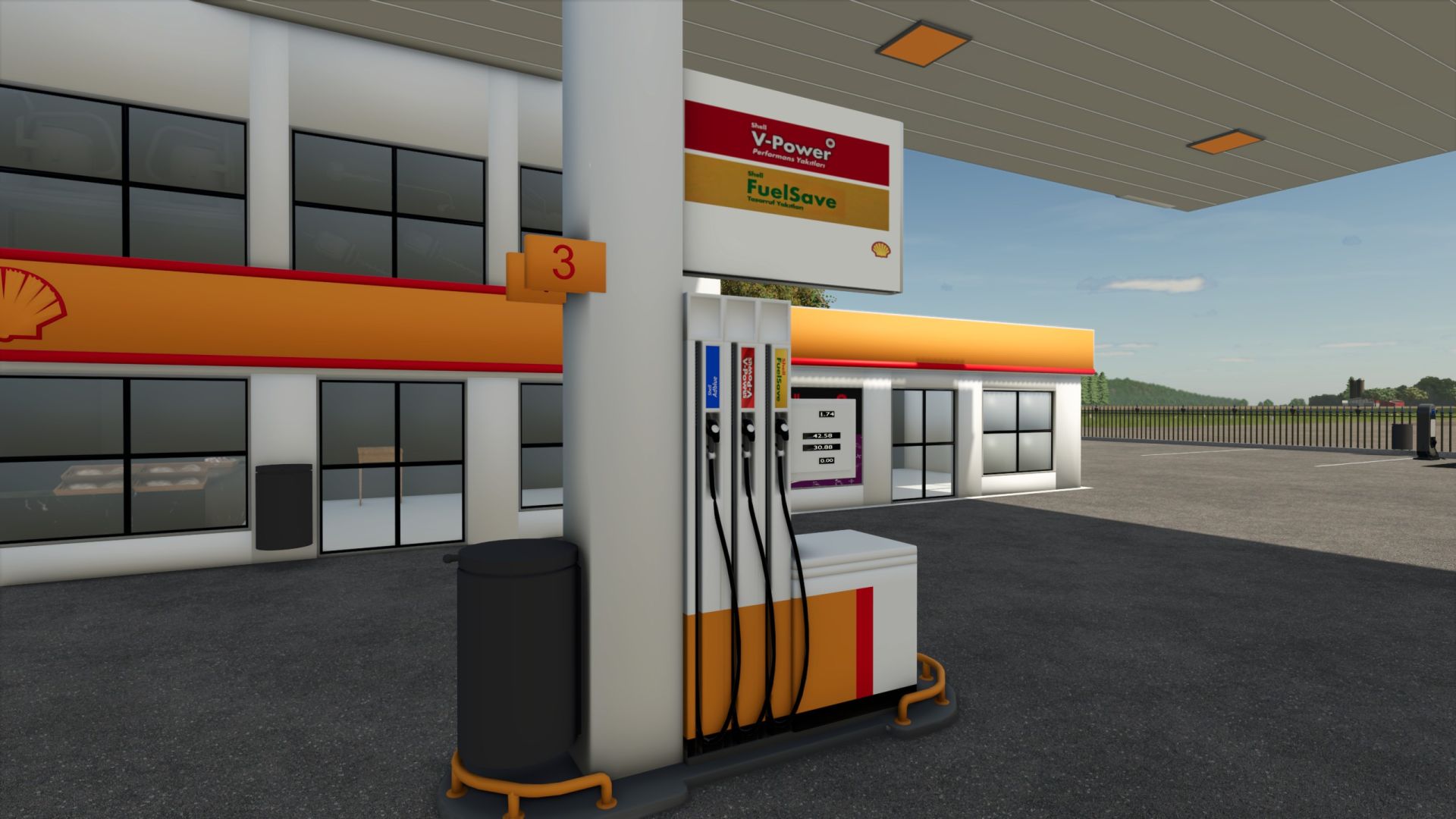 Station-service avec lave-auto