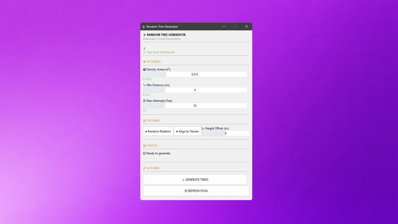 GE10 Komut Dosyası - TreeGenerator (Prefab)