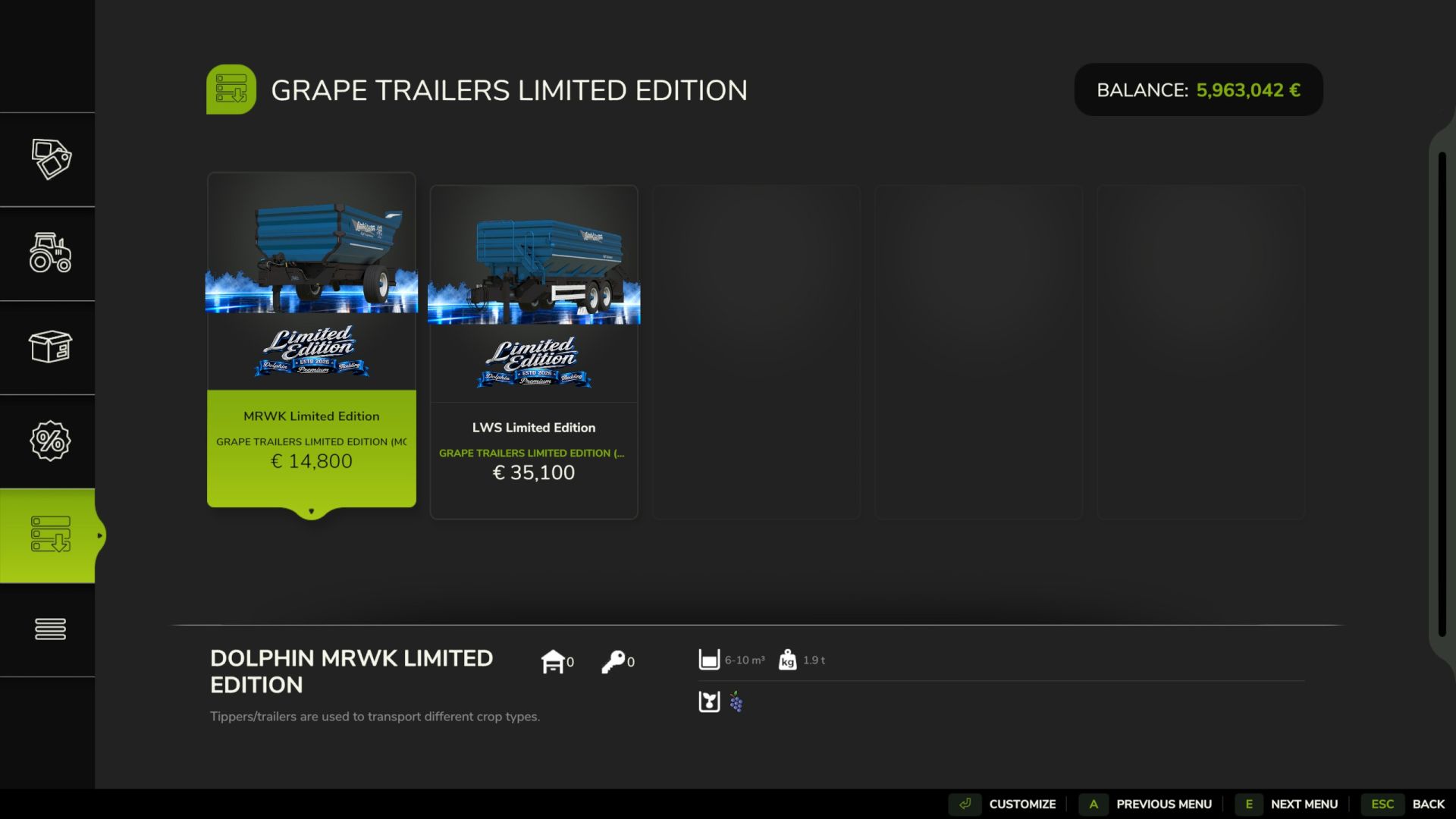Grape Trailer Limited Edition FS25 thumbnail 2
