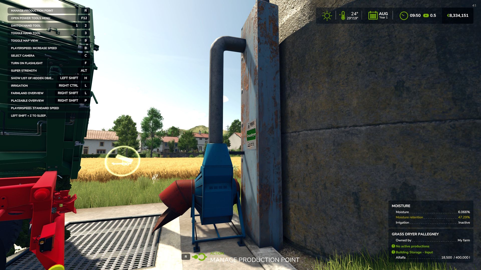 Grass dryer for Pallegney Map