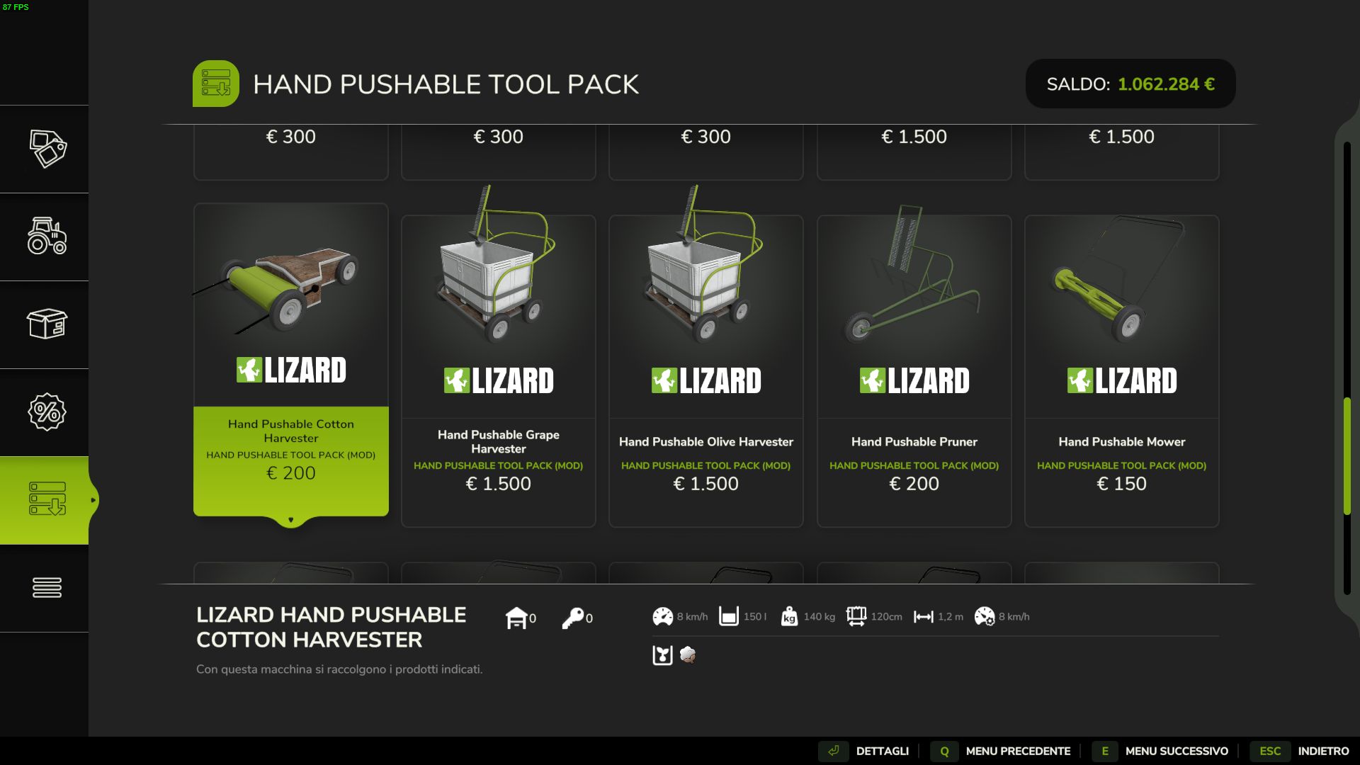 Pack de machines poussables à main