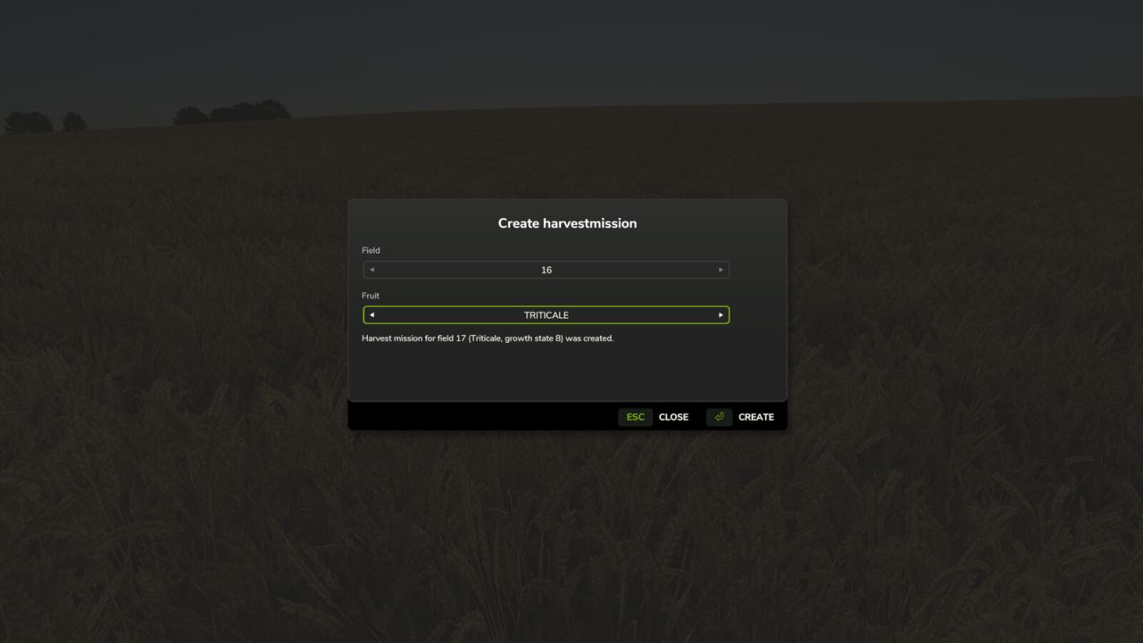 Harvestmission Creator