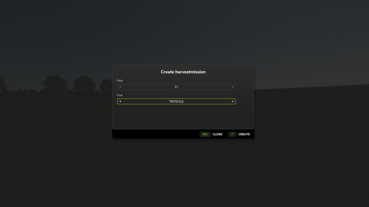 Harvestmission Creator