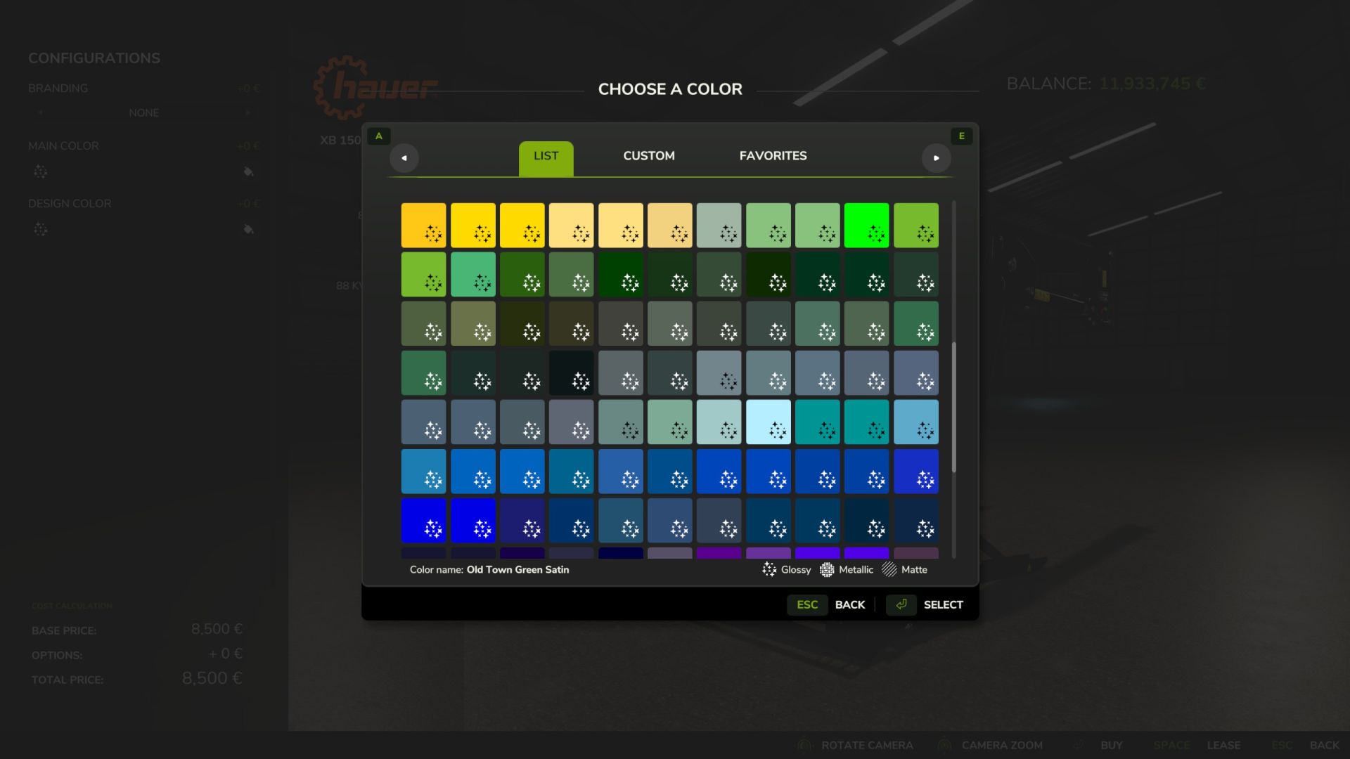 Hauer XB-150 (configuration couleur)