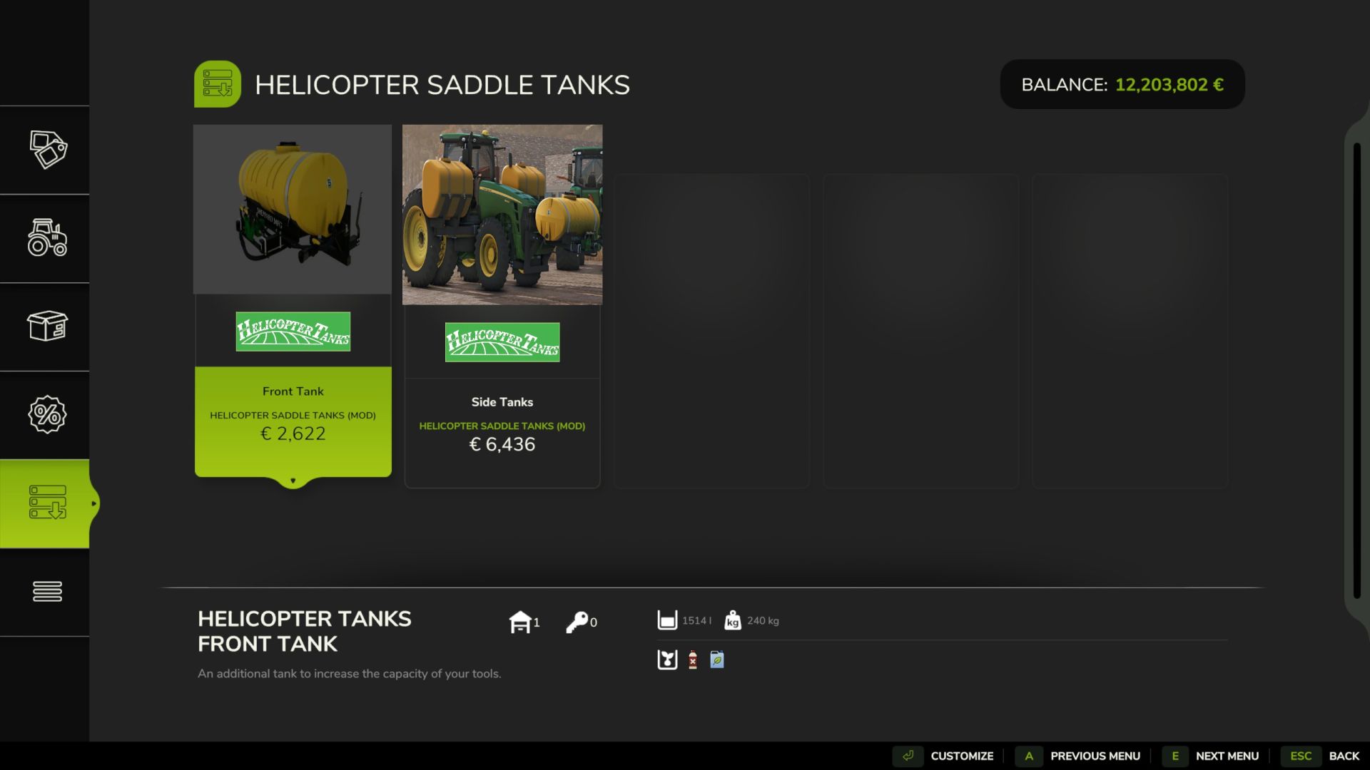 Helicopter Saddle Tanks