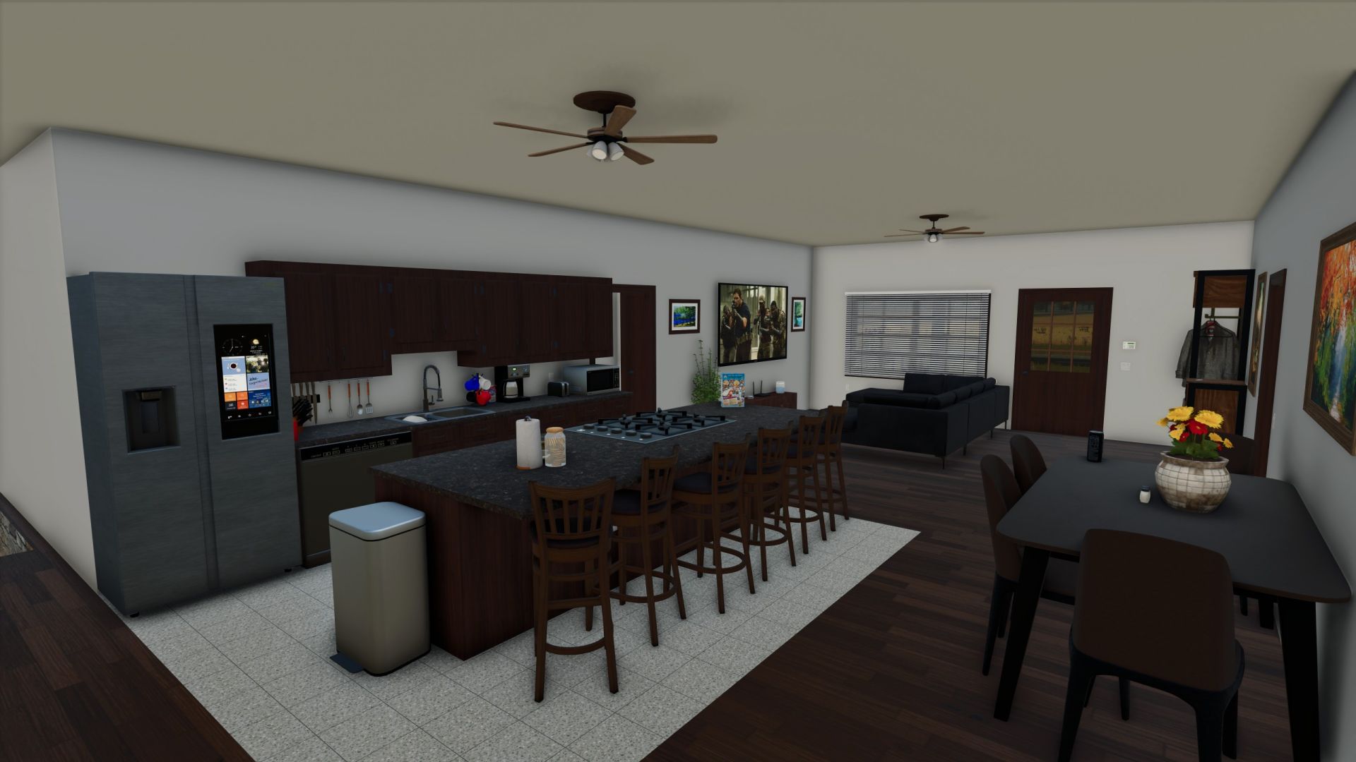 Dom 3 sypialnie, 2 łazienki, styl 2