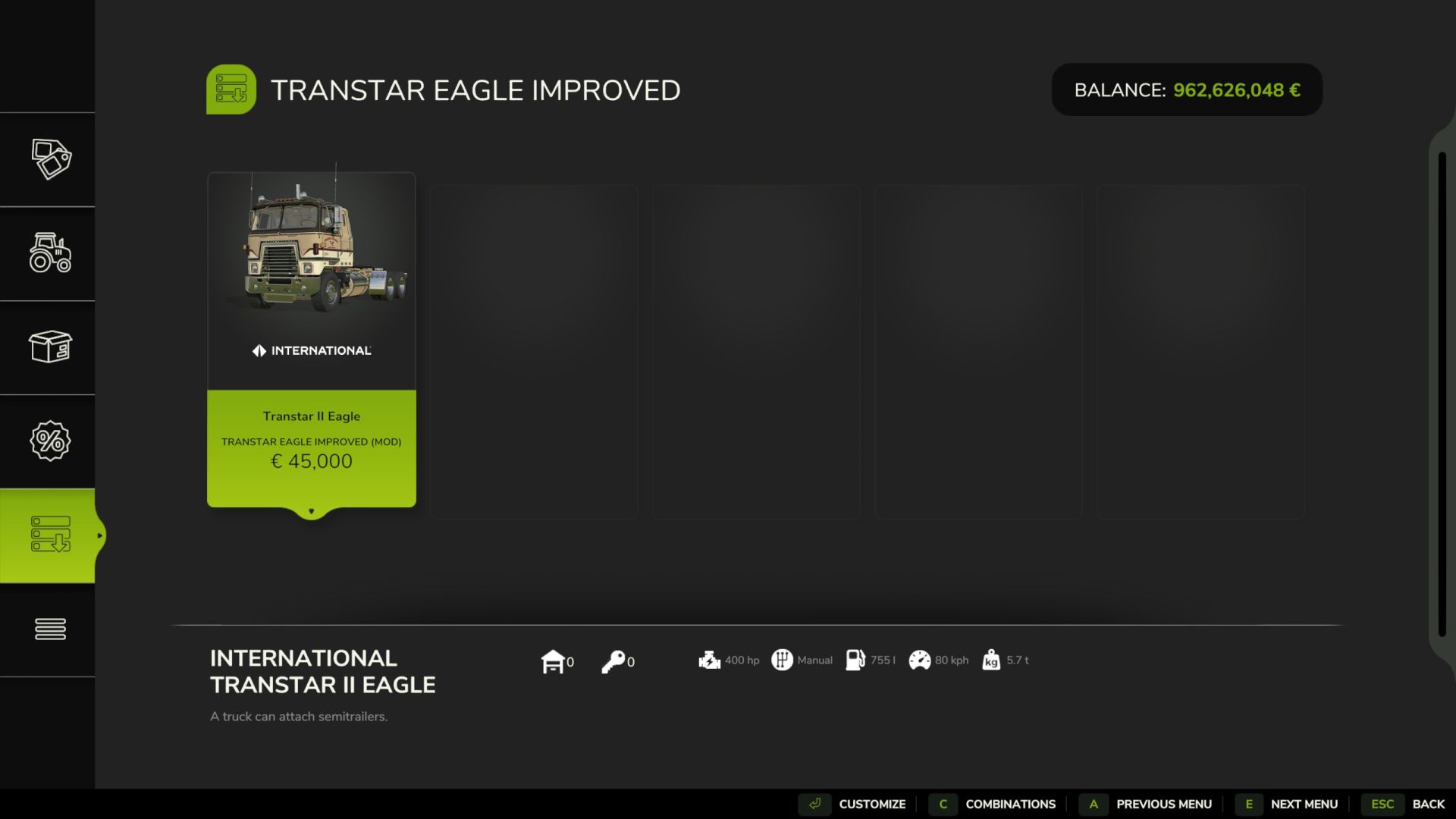 Transtar IH mejorado