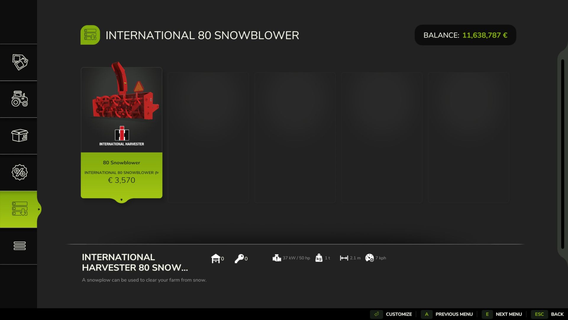 International 80 Snow Blower