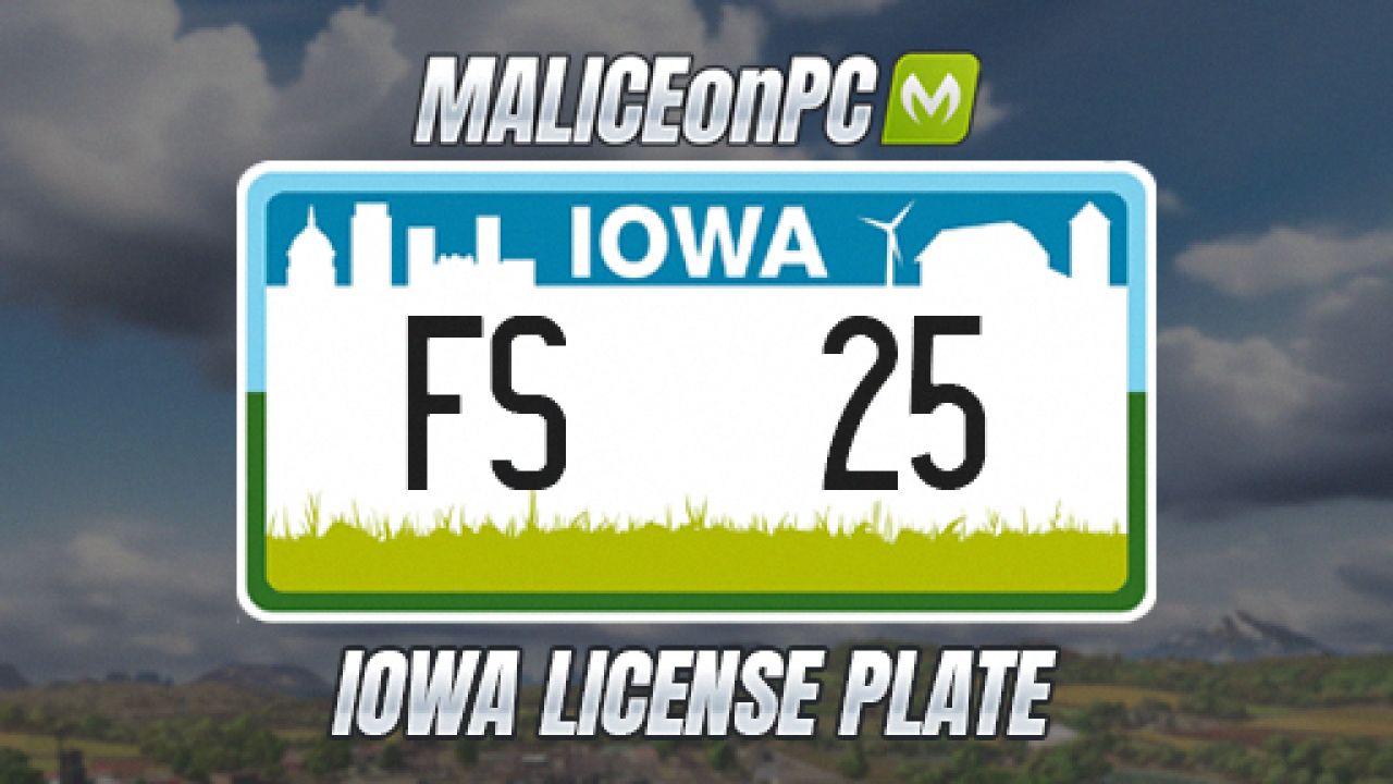 Iowa License Plate