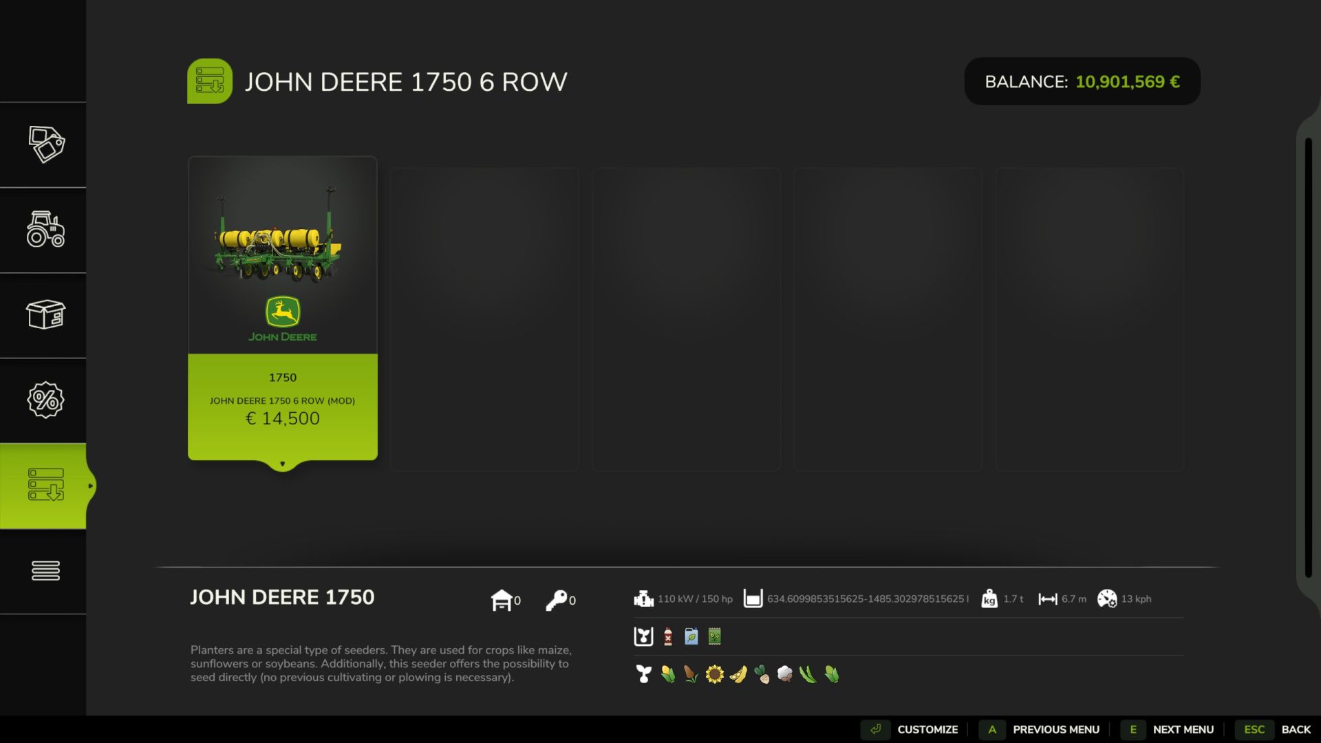 John Deere 1750