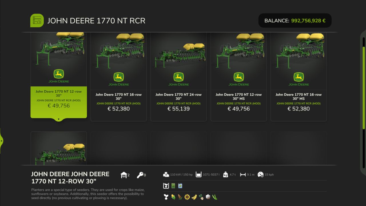 John Deere 1770 NT RCR