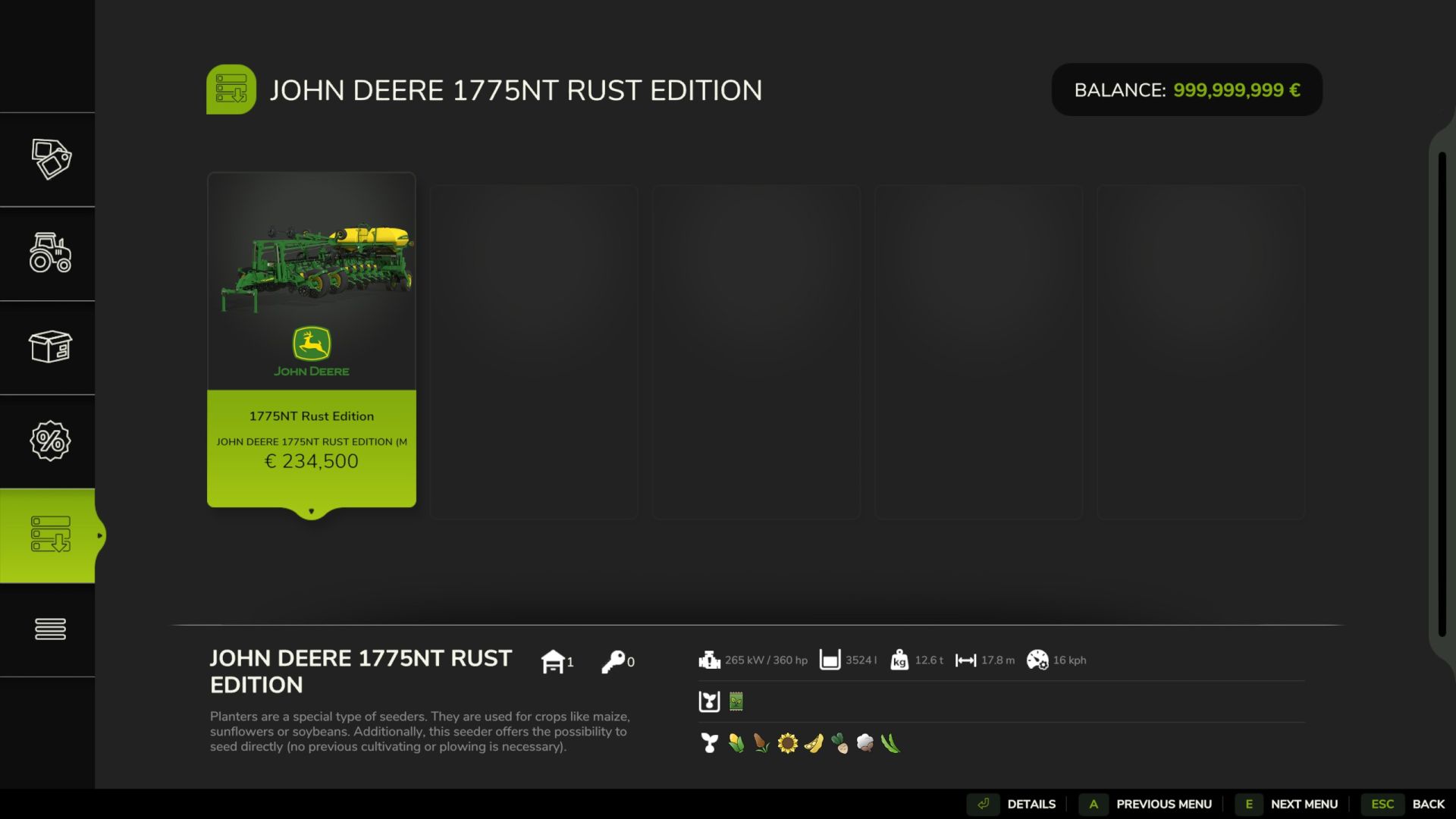 John Deere 1775NT Rust Edition