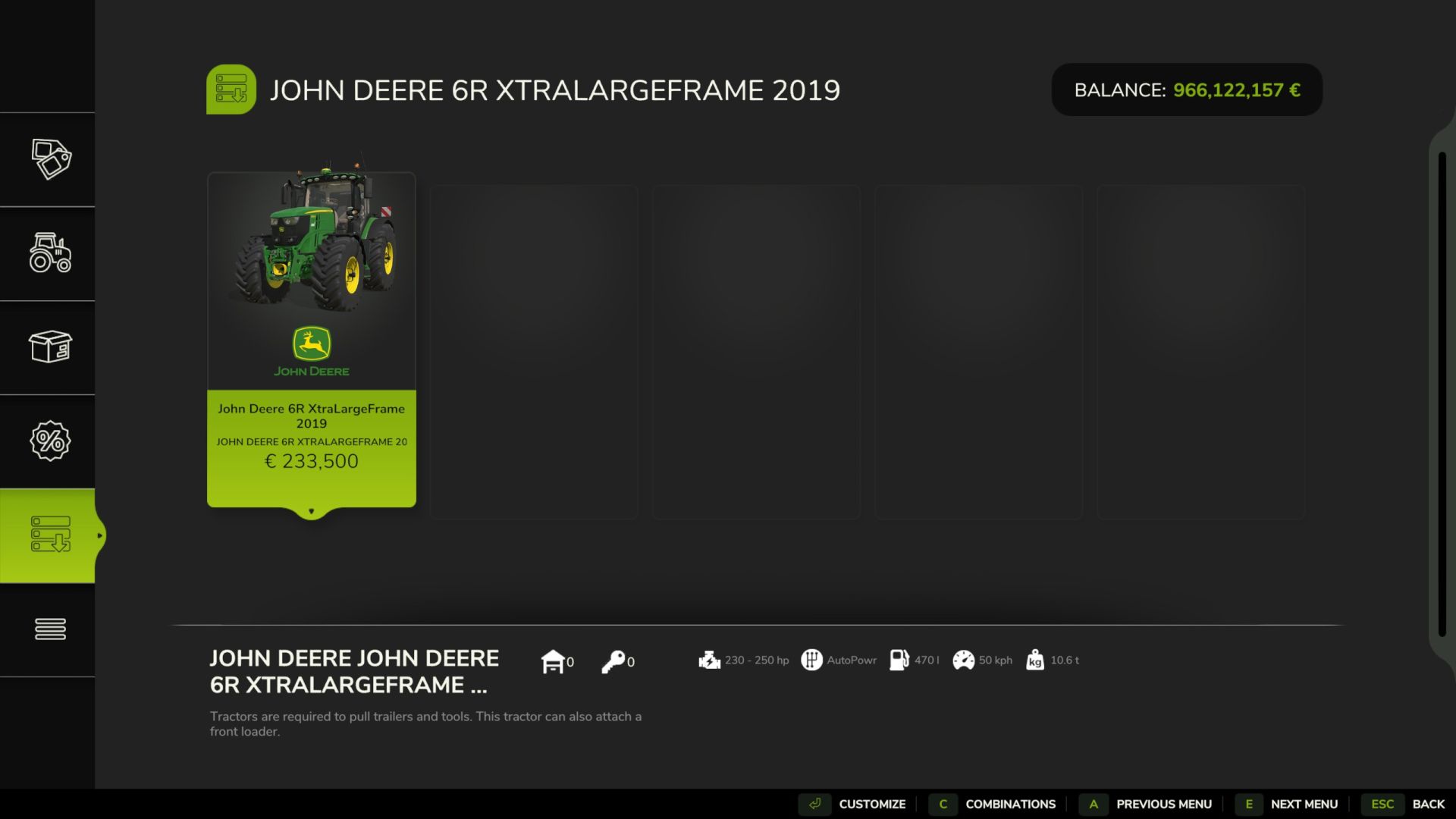 John Deere 6230-6250R 2019