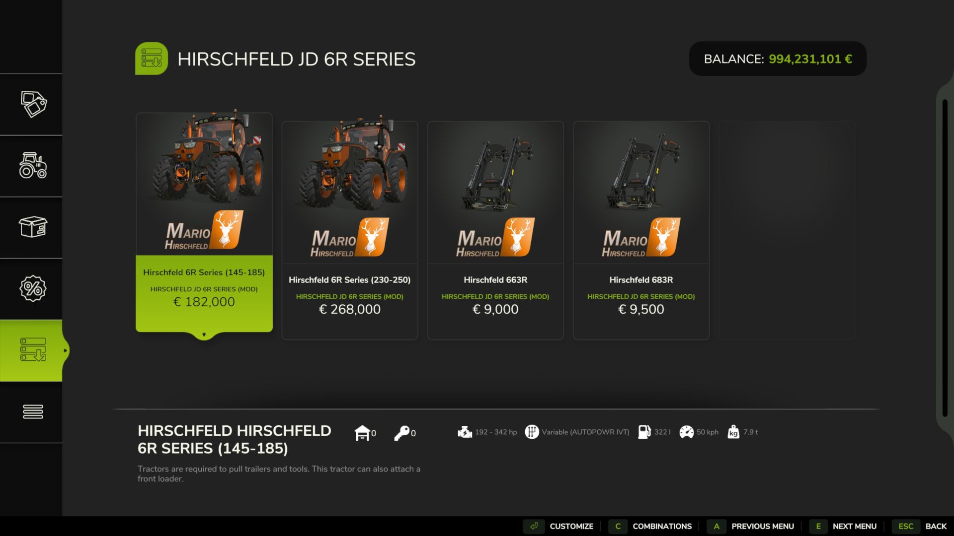 John Deere 6R  Hirschfeld-Style