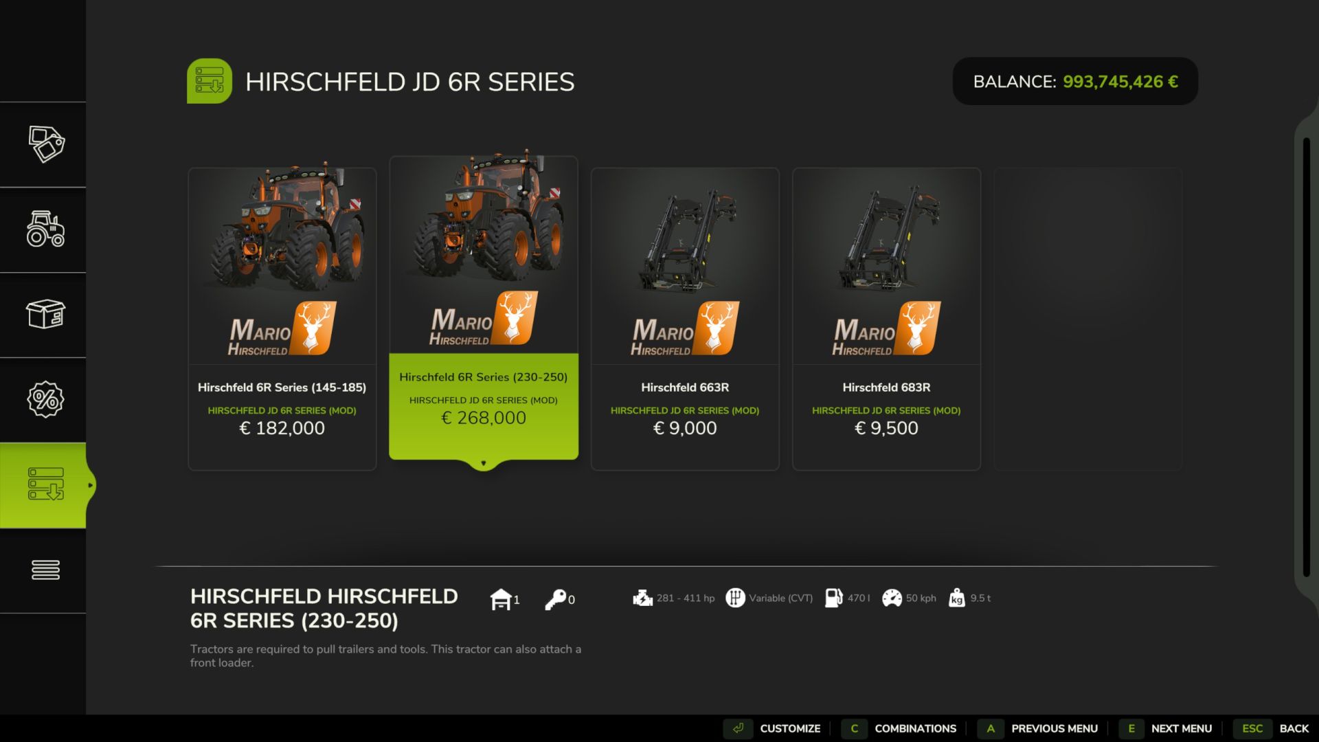 John Deere 6R  Hirschfeld-Style