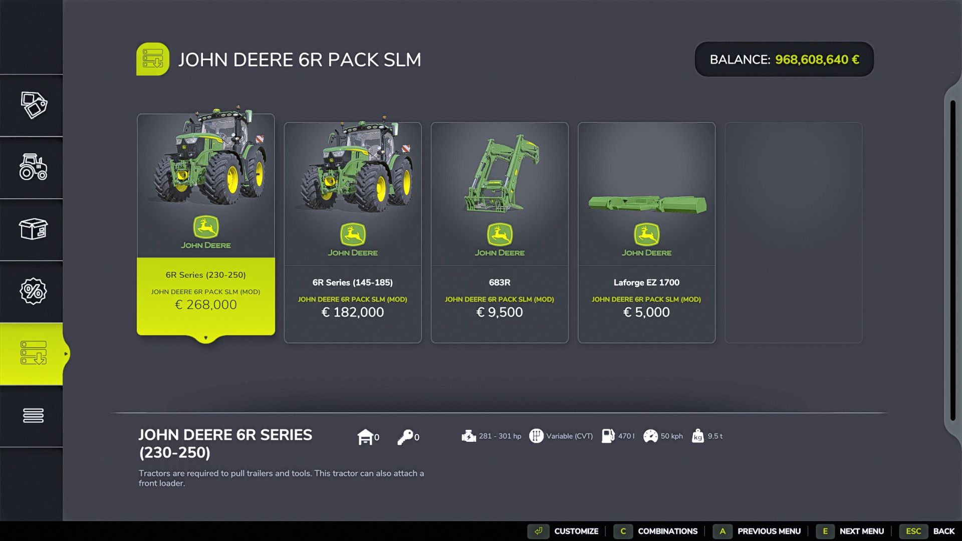 John deere 6R Pack SLM