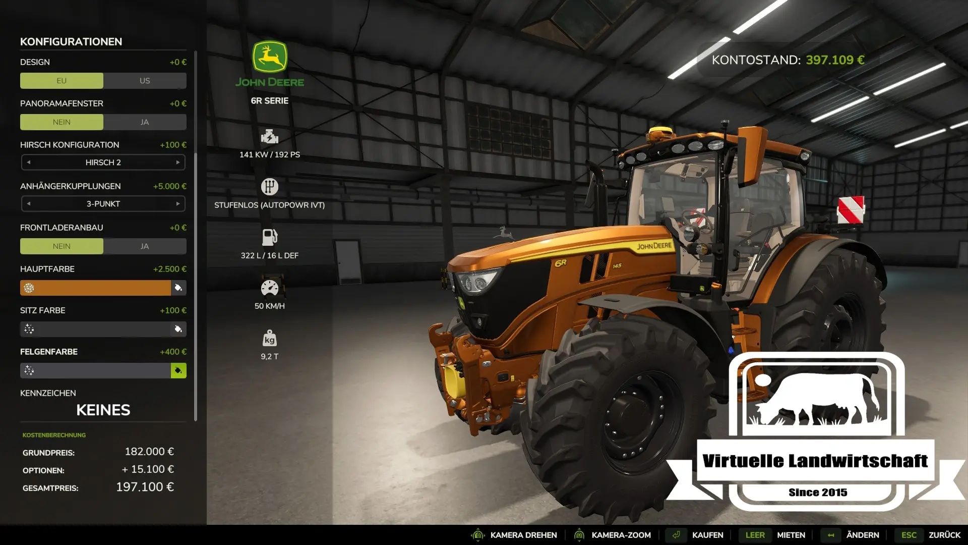 John Deere 6R Series with choice of colors