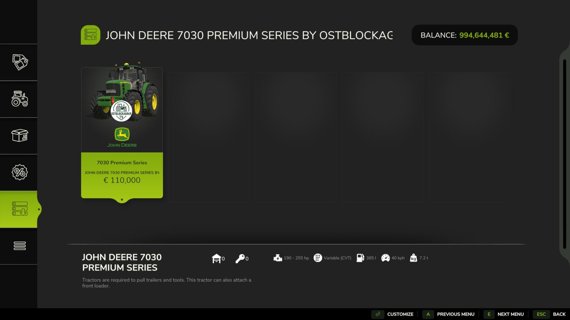 John Deere 7030 Premium V2