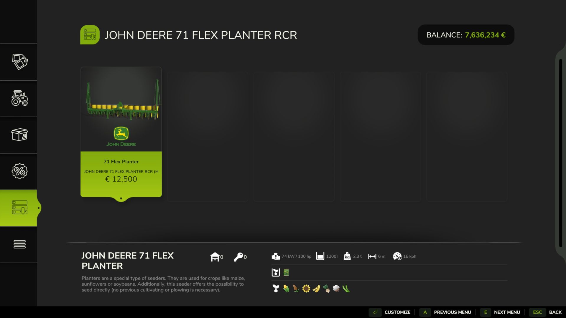 John Deere 71 Flex Planter RCR