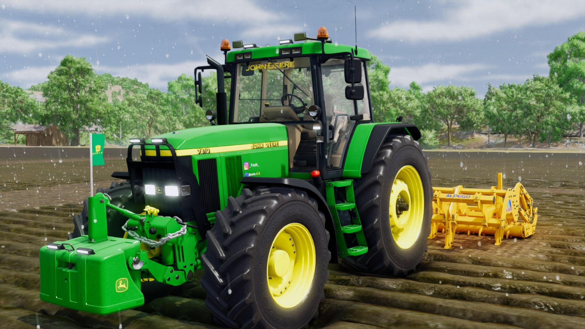 John Deere 7810 + 1800kg ağırlık