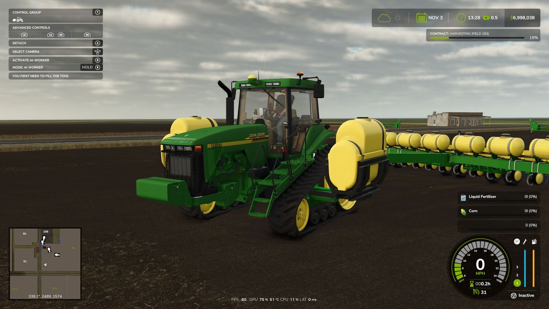 John Deere 8410T + Saddle Tanks