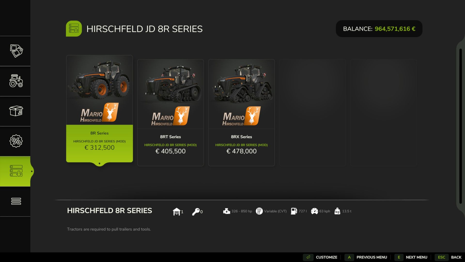 John Deere 8R Pack Hirschfeld Edition
