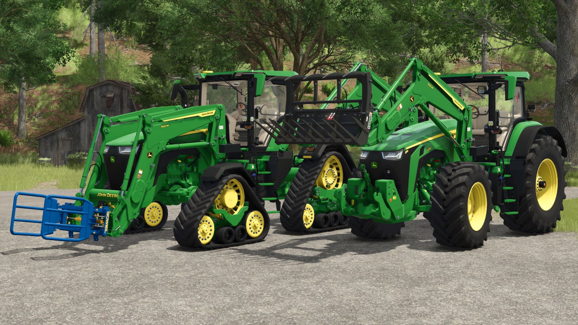 John Deere 8r/Rx с передним погрузчиком