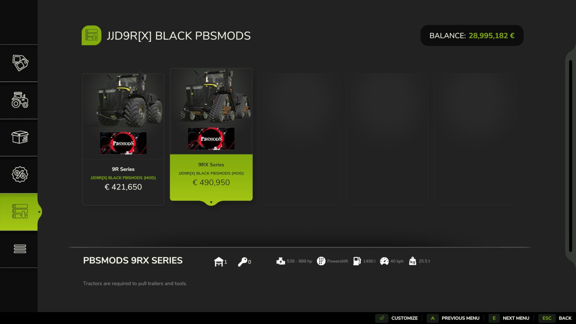 John Deere 9R / 9RX Black Edition