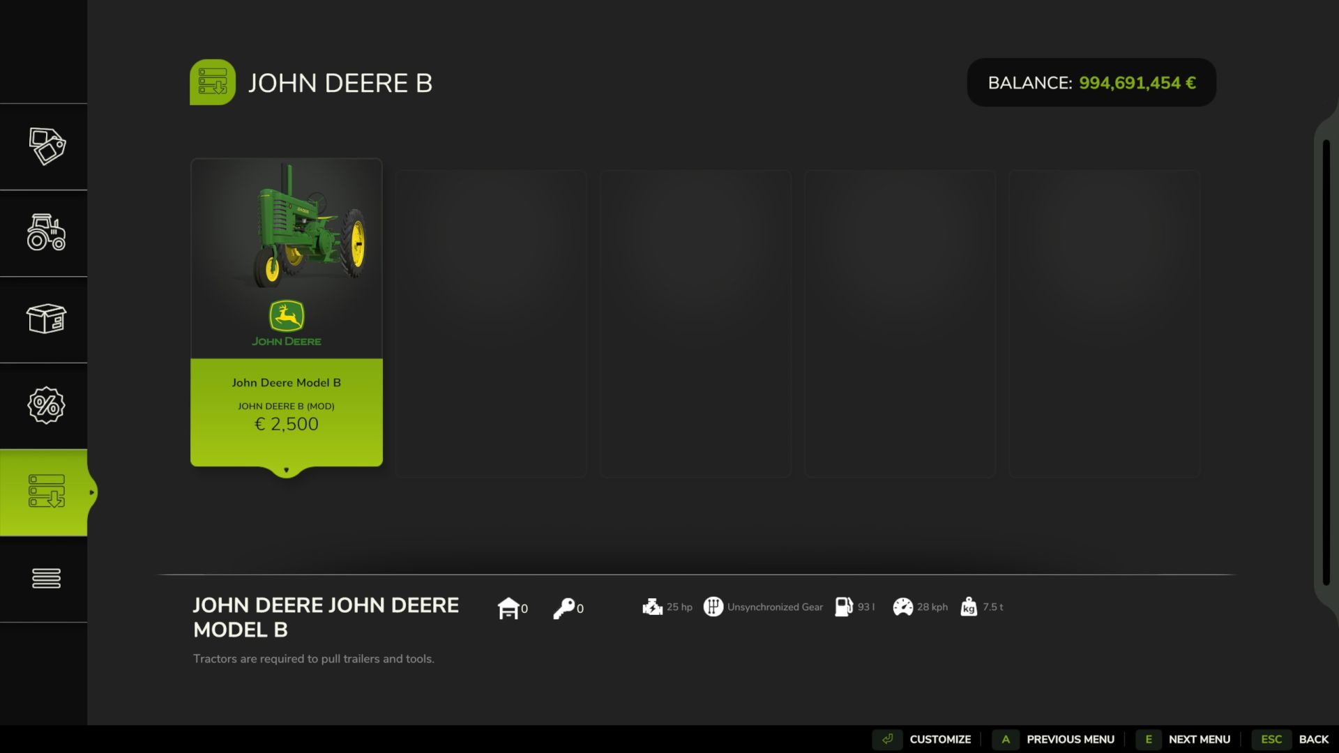 John Deere B (TONELADA FESTER)