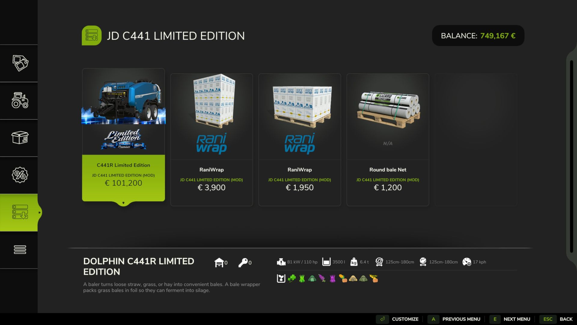 John Deere C441R Limited Edition