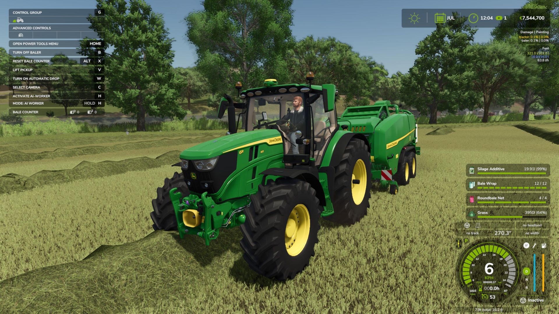 John Deere C441R (camera di precompressione e agente per insilato)
