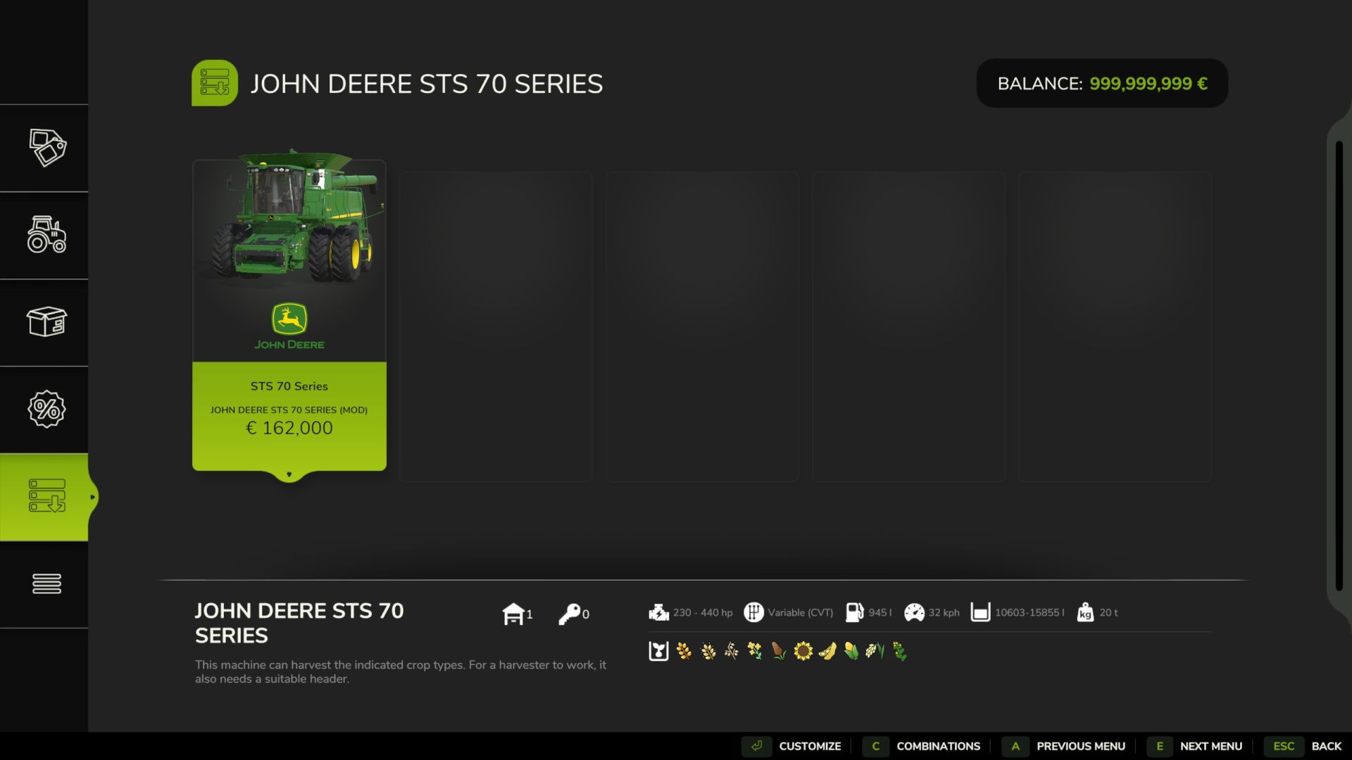 John Deere STS 70 Series