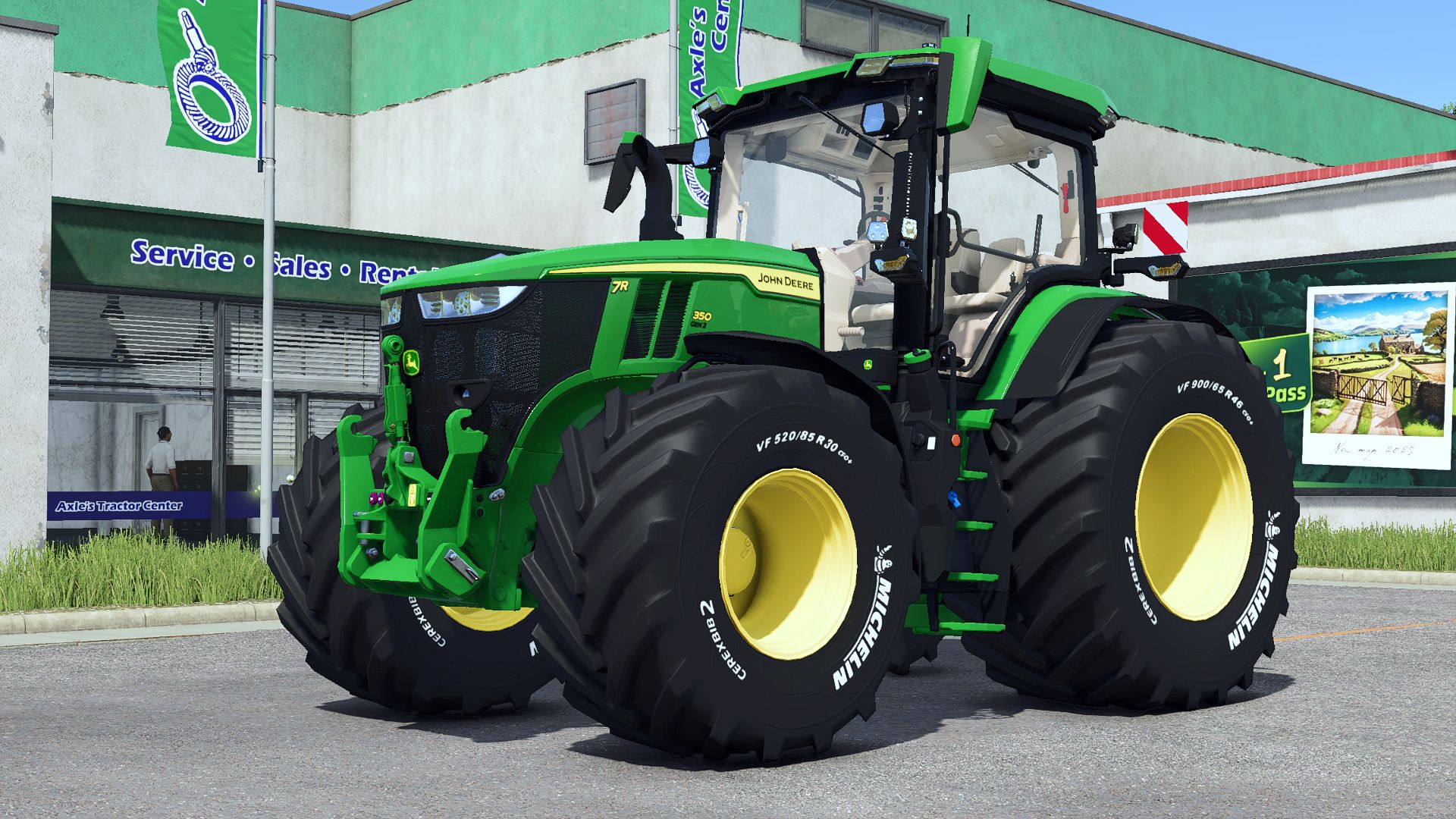 John Deere con pneumatici Michelin incisi