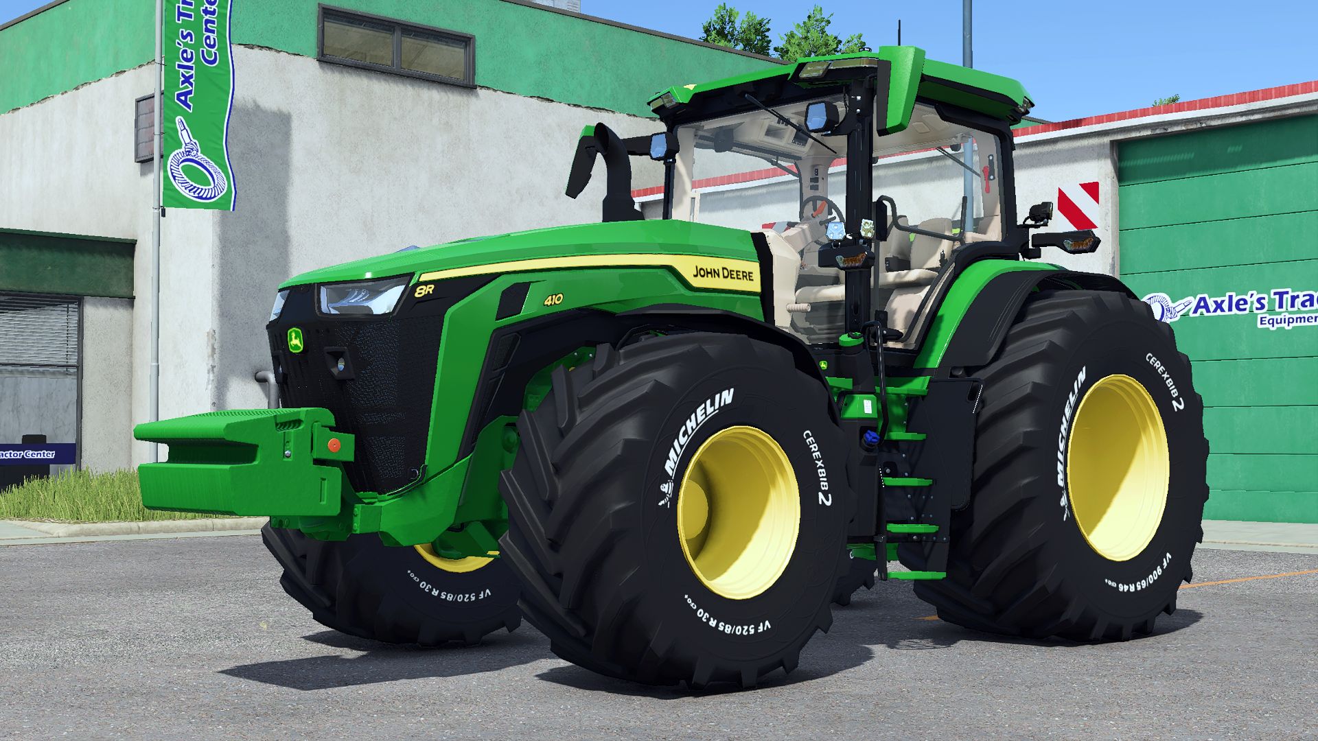 John Deere con pneumatici Michelin incisi