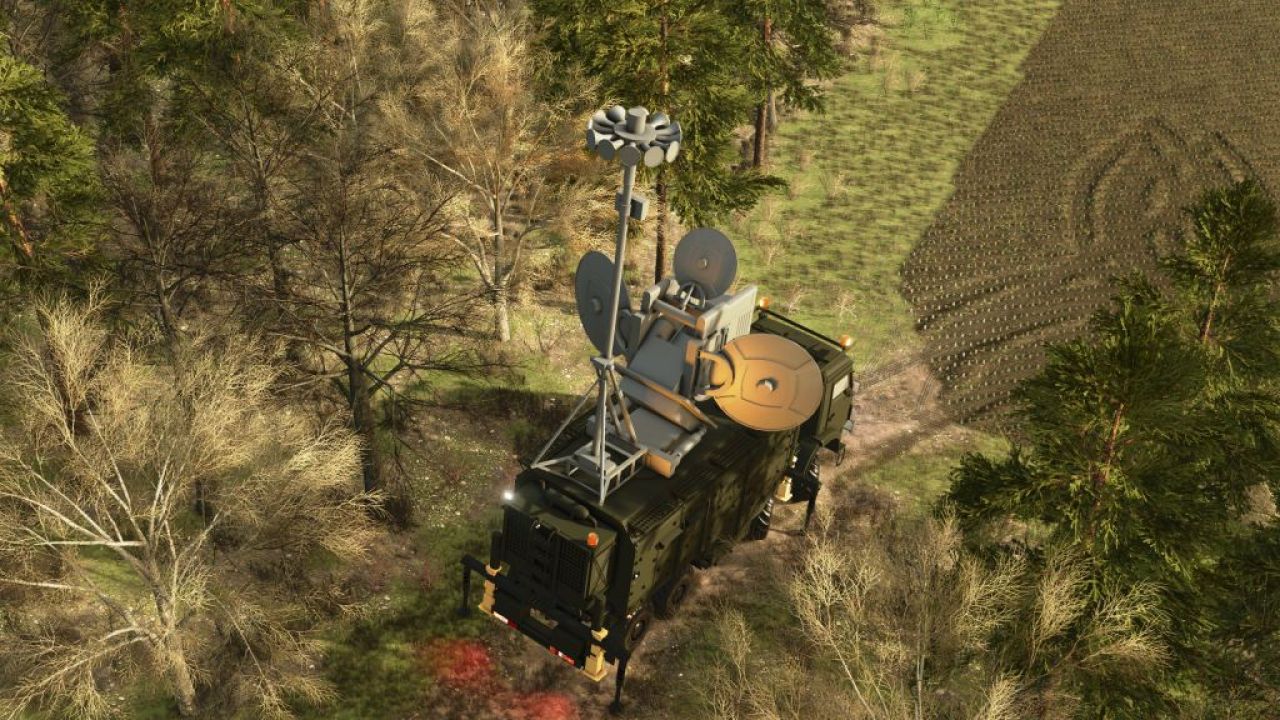 KAMAZ militair voertuig uitgerust als mobiel radar- en communicatiestation