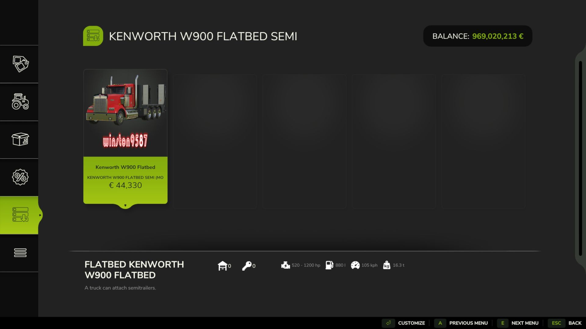 Kenworth W900 Flatbed