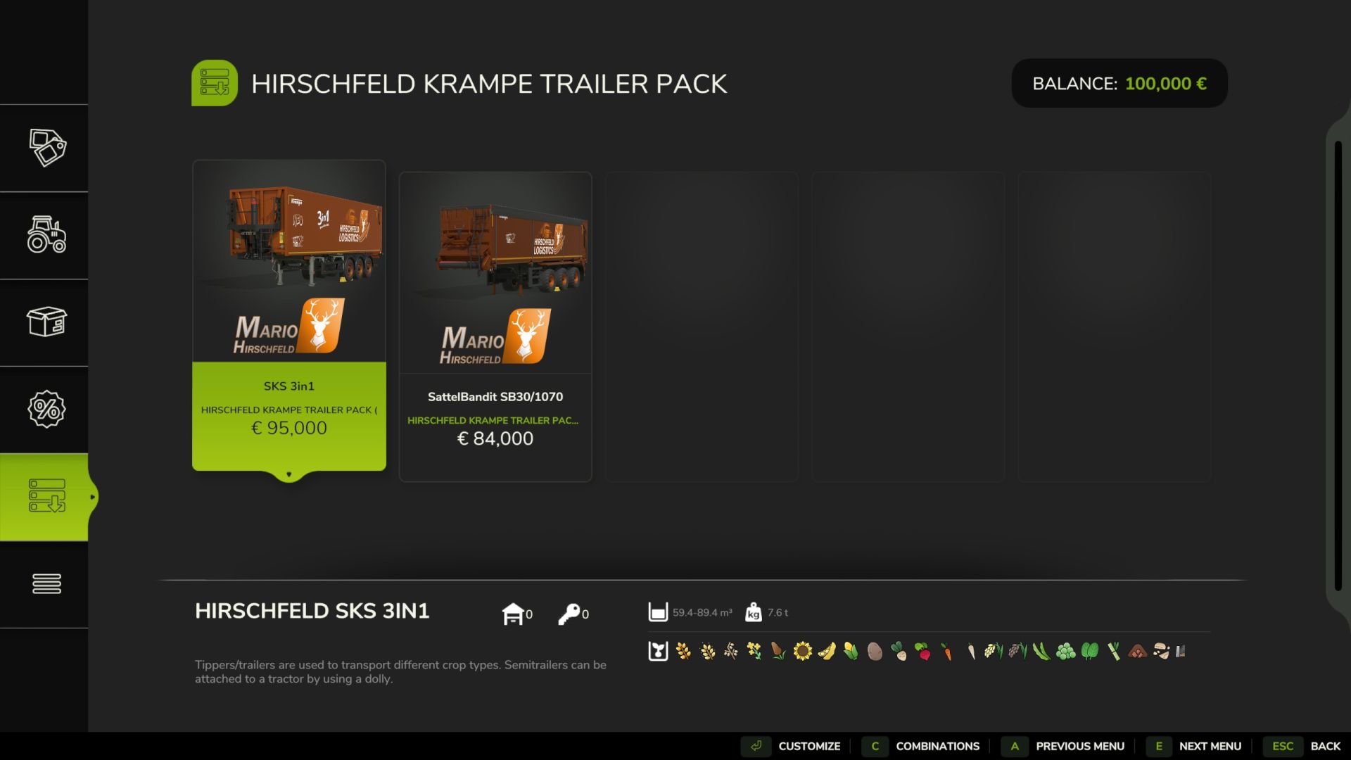 Krampe SKS sliding floor & Bandit