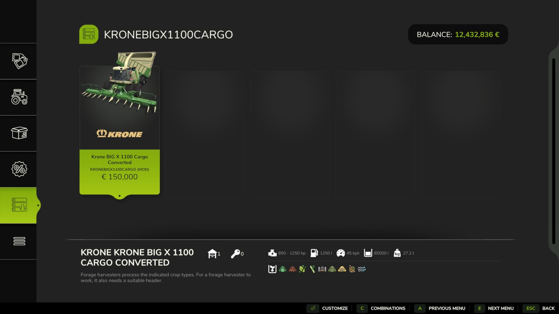 Krone BigX 1100 Cargo