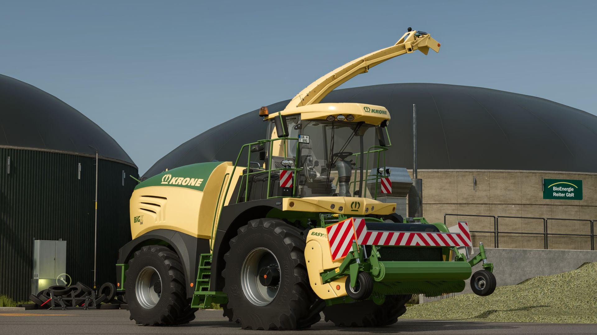Krone Easy Flow 300S uyarı tabelasıyla